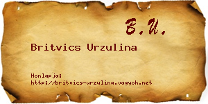 Britvics Urzulina névjegykártya
